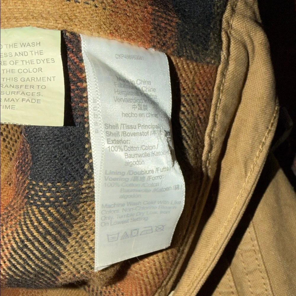 Madewell Mens 38 Relaxed Straight Carpenter Pants Flannel Lined Tan Khaki Canvas